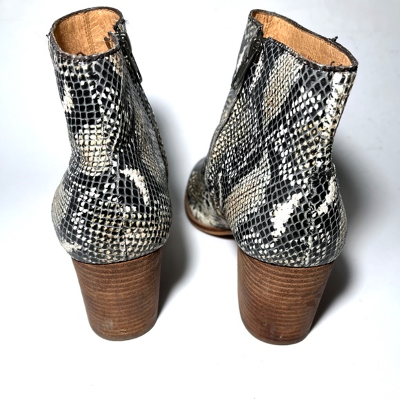 Madewell Booties The Rosie Ankle Snake Embossed Leather MA435 - Picture 4 of 10